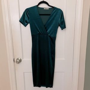Velvet Green Mini Dress
